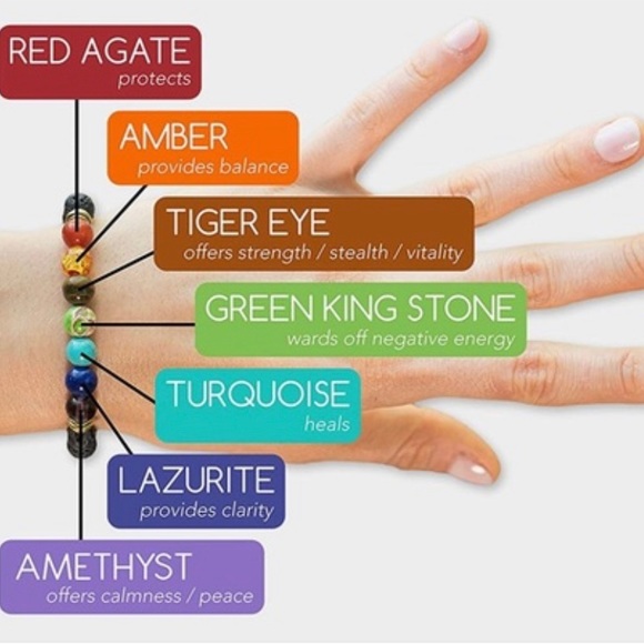 Healing Bracelet Real Stones Lava Rock Bracelet - Picture 4 of 6